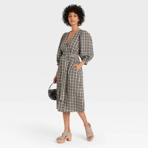 A New Day gingham wrap dress